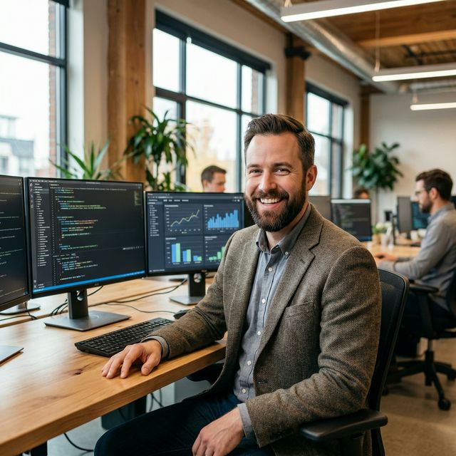 Professional working on digital experience platform